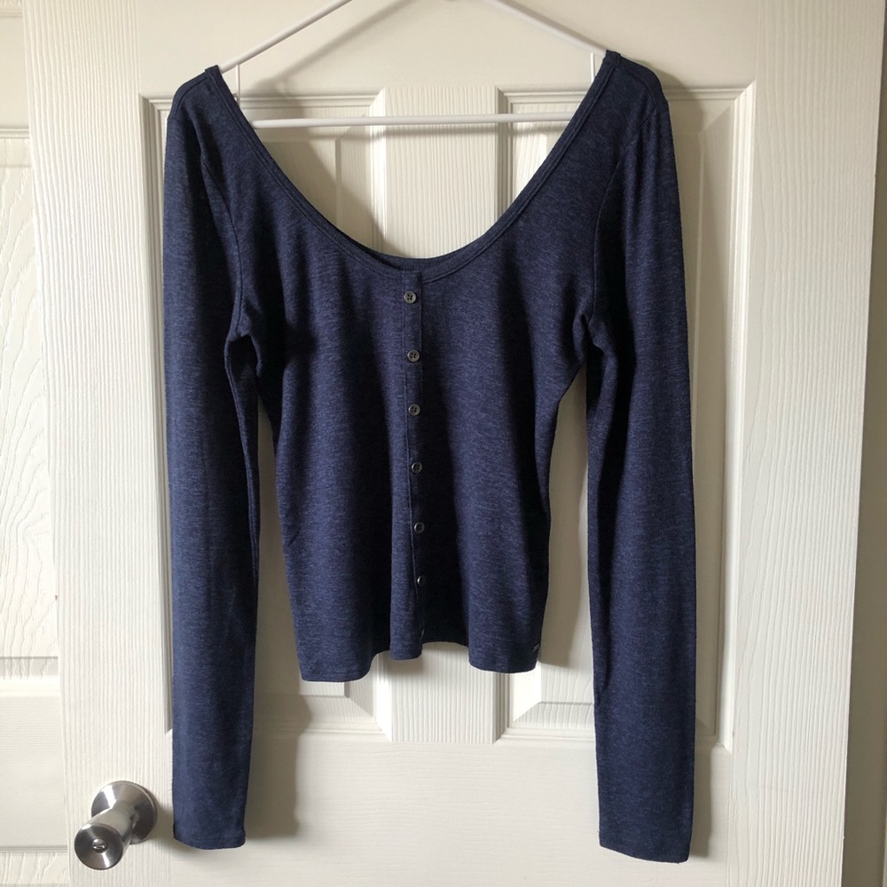 NWOT Hollister blue off the shoulder blouse sz Large